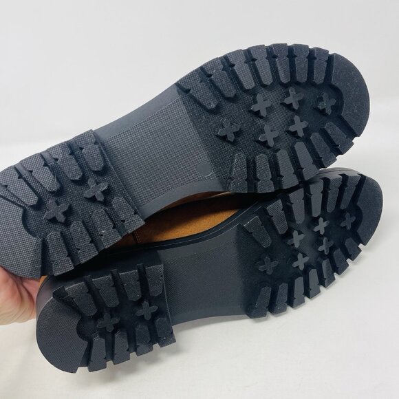 Ann Taylor LOFT Womens Size 8 Lug Sole Chelsea Booties in Chestnut Brown $155 - Picture 8 of 11